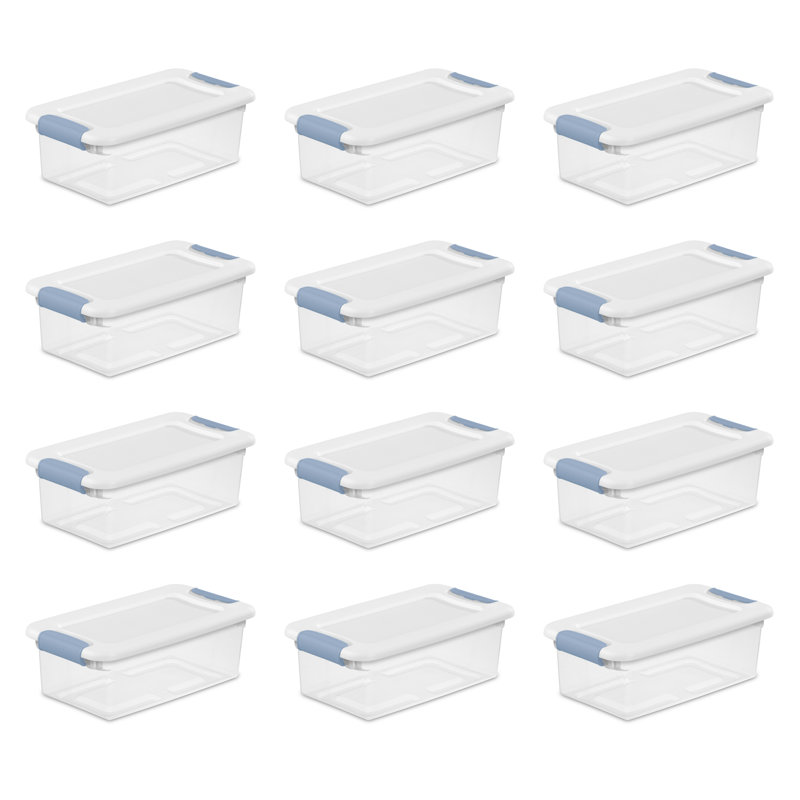 Sterilite Plastic Clear Stackable Latching Storage Box Container