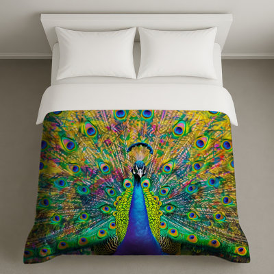 Vibrant Peacock Feathers Duvet Covers