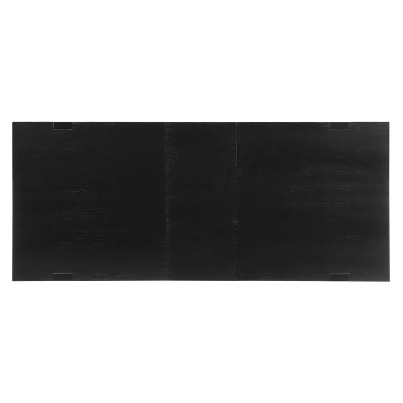 Donny Extendable Solid Wood Base Dining Table, Charcoal