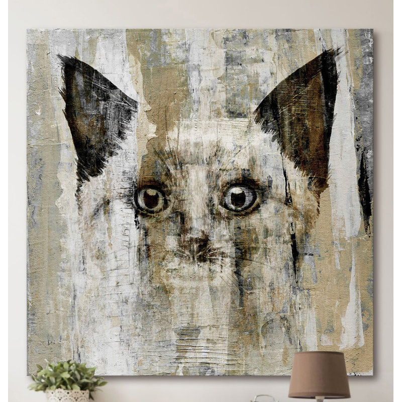 " Brown-Eyed Cat " by Parvez Taj, 40" H x 40" W x 1.5" D
