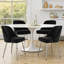 50cm H Tufted Velvet Upholstered Metal Full Back Side Chair-947822711