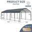 Pavillon de jardin industriel FortiShelter avec toit en acier galvanisé et structure résistante aux intempéries.