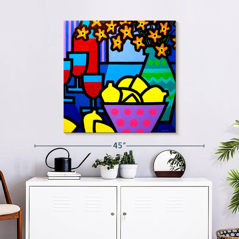 Yarlin vin citrons et fleurs, H 30 po x l 30 po