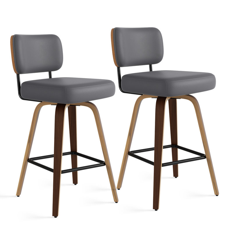 Tabouret pivotant rembourré à hauteur de bar, Gris foncé