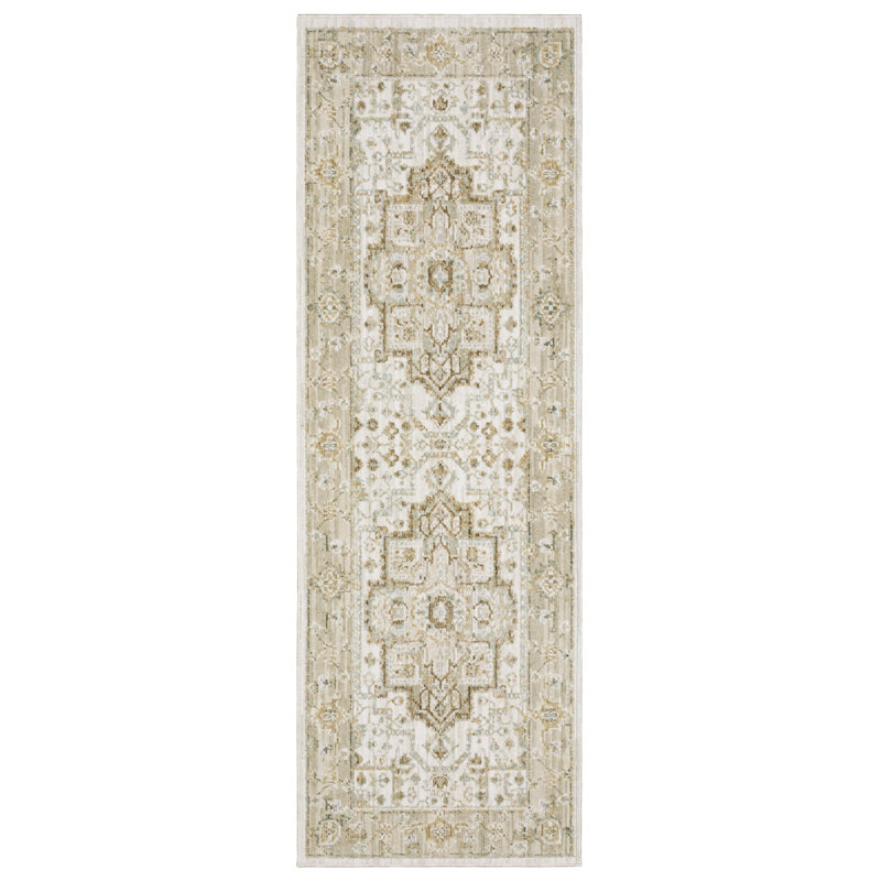 Tapis beige / doré Lainey, Rectangle 2 pi 9 po x 5 pi