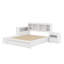 Lit plateforme en bois avec espace de rangement multifonctionnel, table de chevet, tiroirs, ports USB et bureau-1531035262