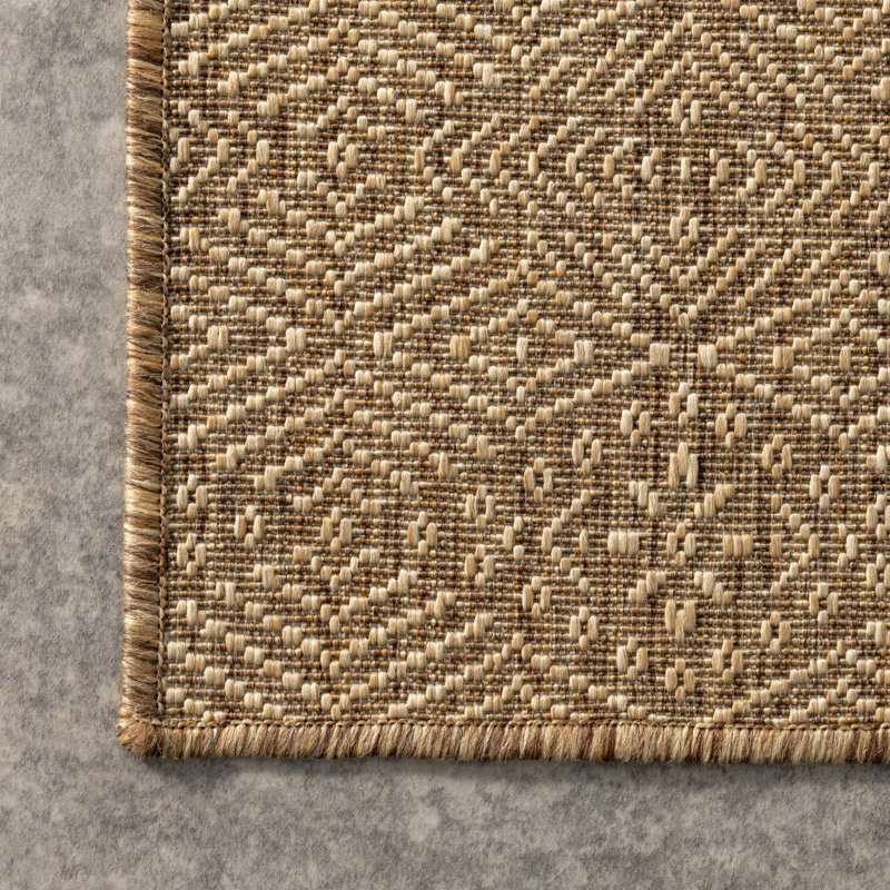 Tapis d'intérieur / extérieur géométrique tissé à la machine Roselyn, Tapis de couloir 2 pi x 8 pi