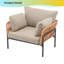 Méridienne moderne en corde 36 po - coussins imperméables beiges + structure en fer - mobilier de patio intérieur / extérieur Boho Chic (ensemble de 2)-1691335880