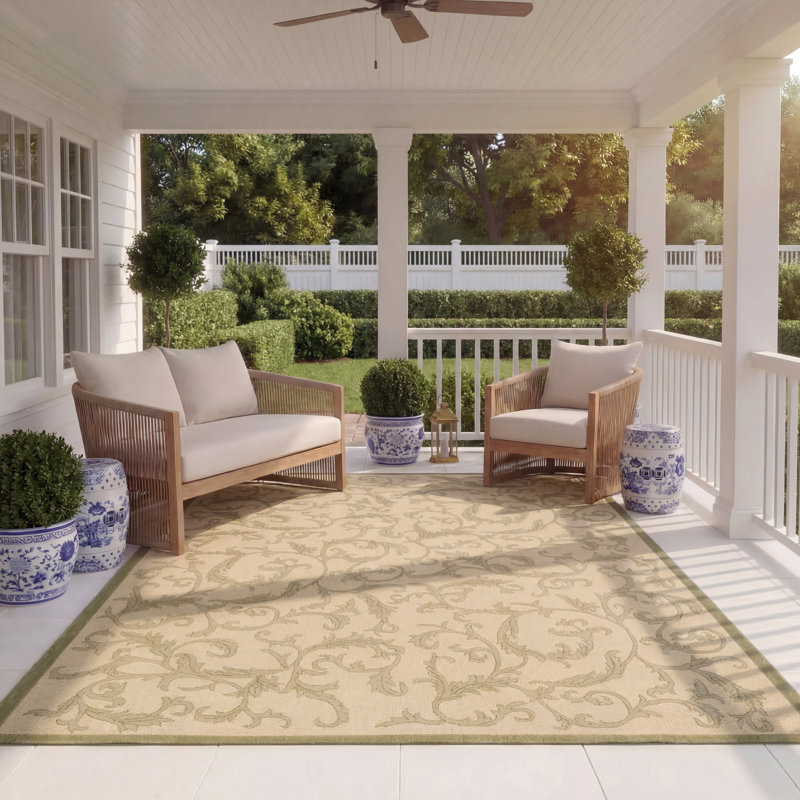 Herefordshire Performance Floral Indoor/Outdoor Area Rug, Rectangle 8' x 11'