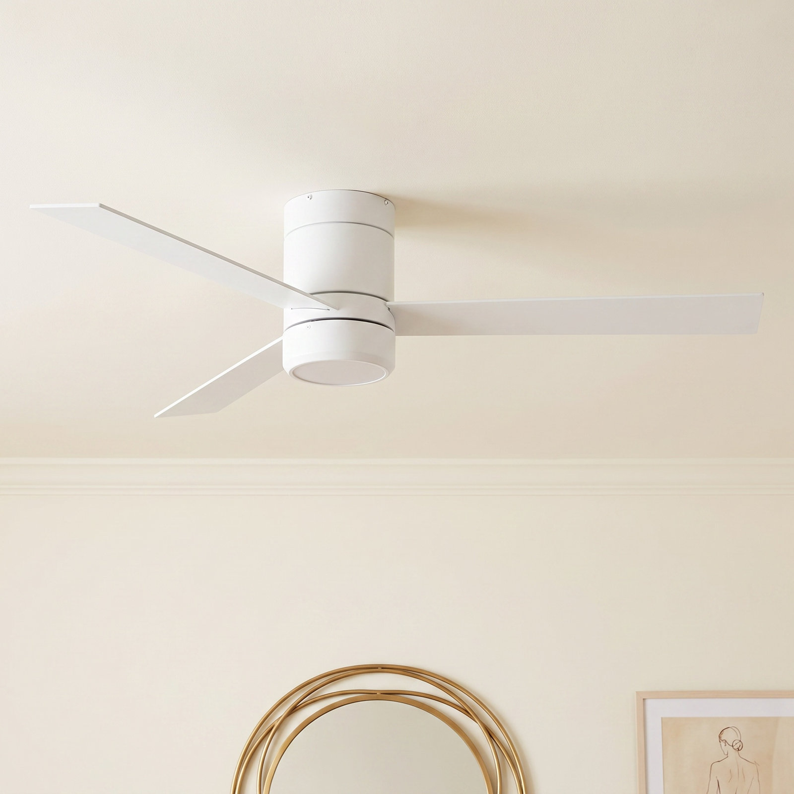 52'' 3 Blade Ceiling Fan with LED Light Kit, White