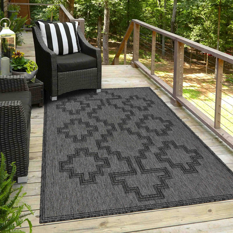 Tapis gris anthracite Marialba, Rectangulaire 8 pi x 10 pi