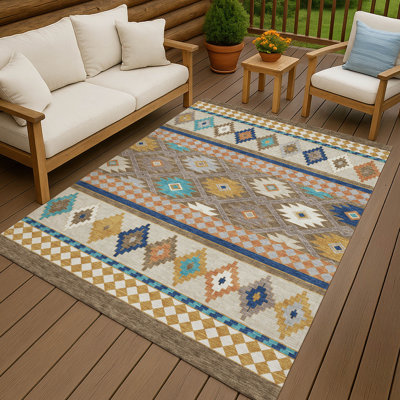 Machine Washable Indoor/Outdoor Chantille ACN2519 Southwest Rug