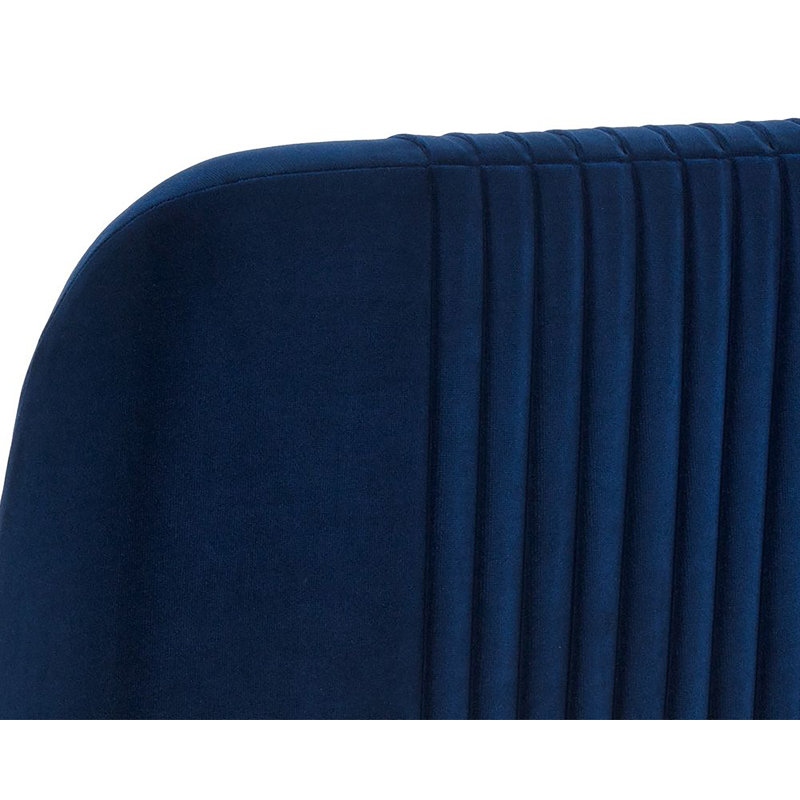 Nevin Upholstered Stool with Metal Frame, Navy Blue, Counter Stool (26" Seat Height)