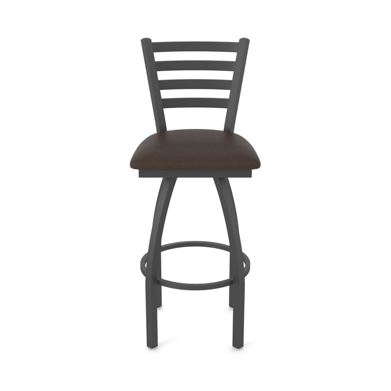 Tabouret pivotant Jackie, Étain, Vinyle - café règne, Tabouret de comptoir (siège d'une hauteur de 25 p