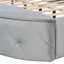 Lit plateforme tapissier moderne avec 1 grand tiroir, 2 tabourets de rangement latéraux, cadre de lit moderne pour chambre d'amis-670650432