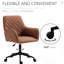 Chaise de bureau d'ordinateur, dossier moyen, hauteur réglable, revêtement en microfibre, brun, fauteuil pivotant 360 avec mobilité, avec siège, tissu, rembourré, brun