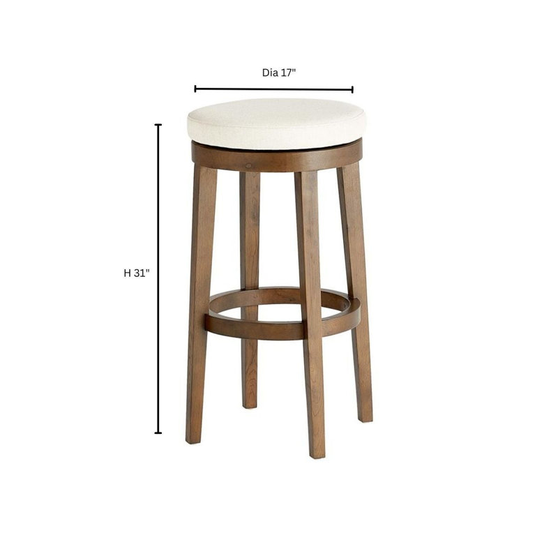 Archon Upholstered Stool with Solid Wood Frame
