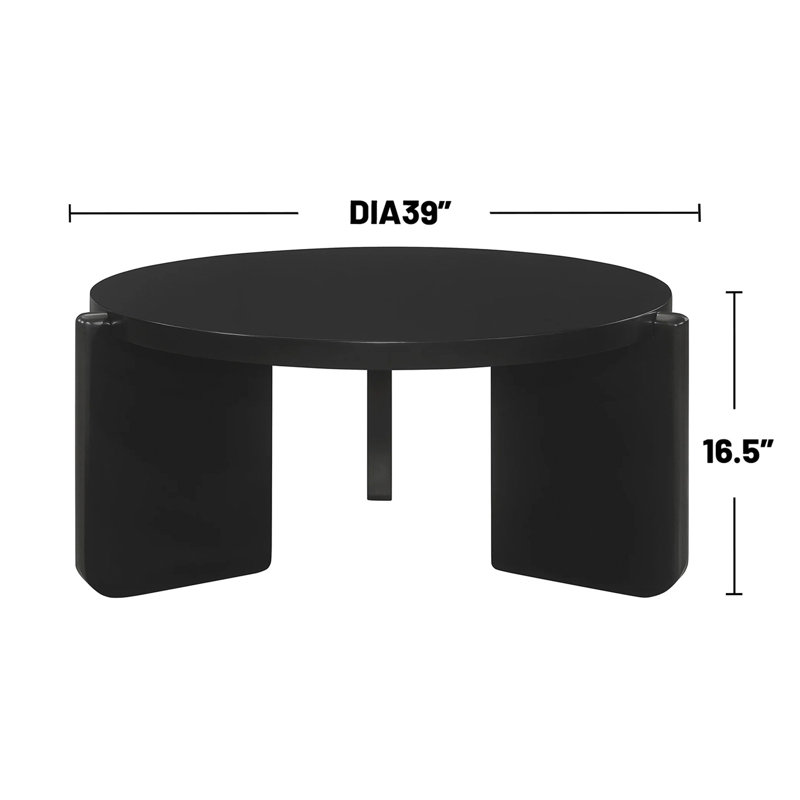 Table basse ronde en bois (table incluse seulement)