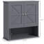 Armoire de salle de bain murale grise, design avec tablette ouverte et rangement réglable gris, espaces de personnage
