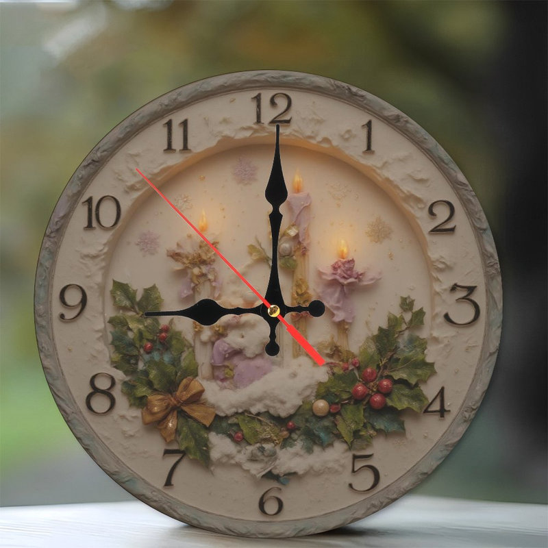 Horloge-avec-elfes-et-ours-polaire