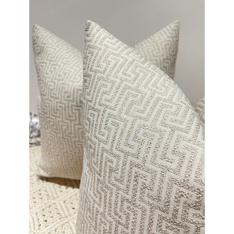 Abstract Square Cushion Cover, Beige