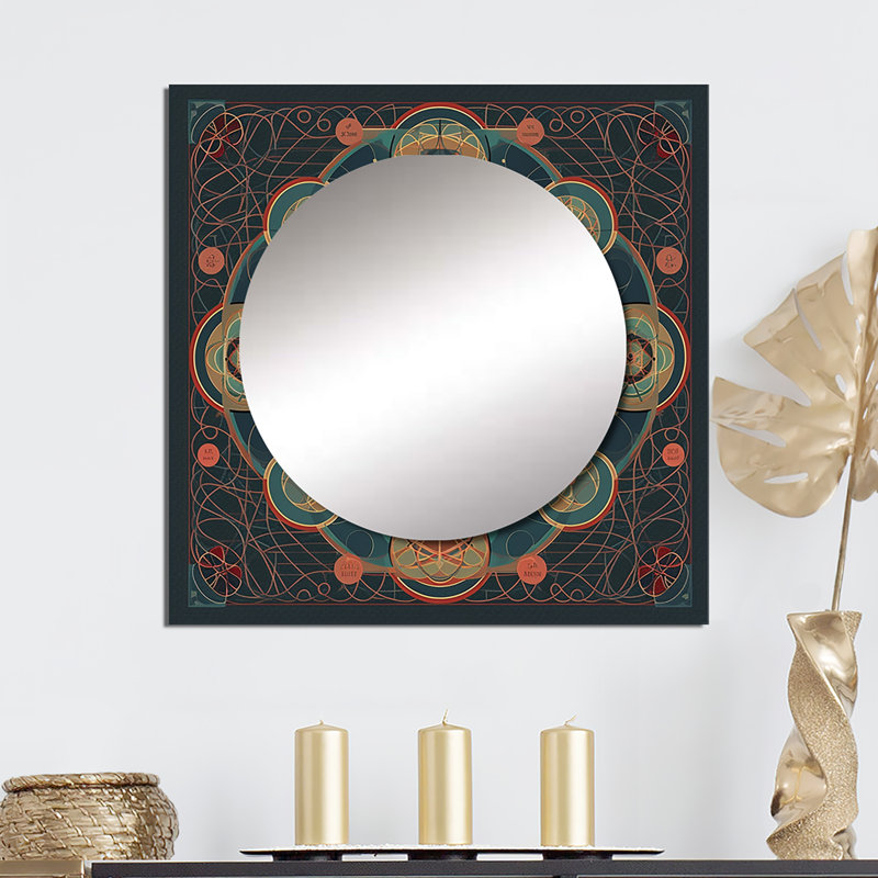 Telront - Miroir géométrique carré moderne pour la chambre à coucher, 36 po x 36 po