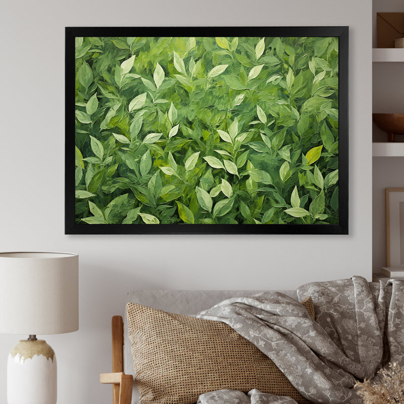Herbes, origan, teintes 4 - Art floral, Cadre d'angle fermé noir, H 12 po x l 20 po x P 1 po