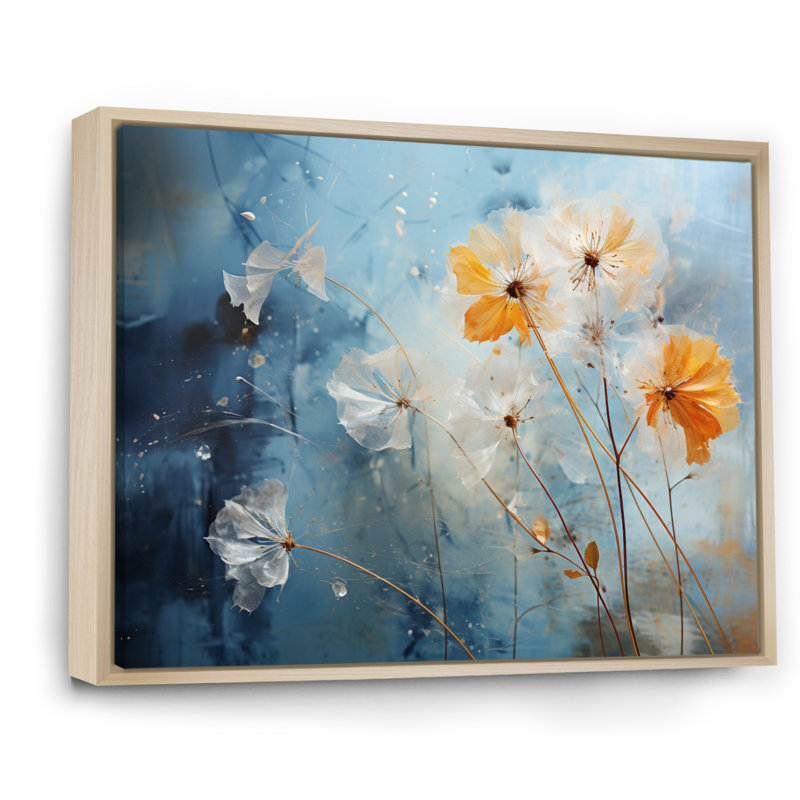 «Dandelion Natures» sur toile, H 30 po x l 40 po x P 1,5 po, Cadre naturel flottant
