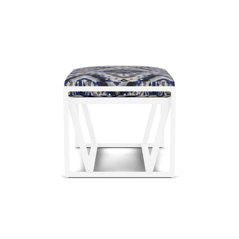 Summit Outdoor Ottoman, White, Yoko Mediterranean