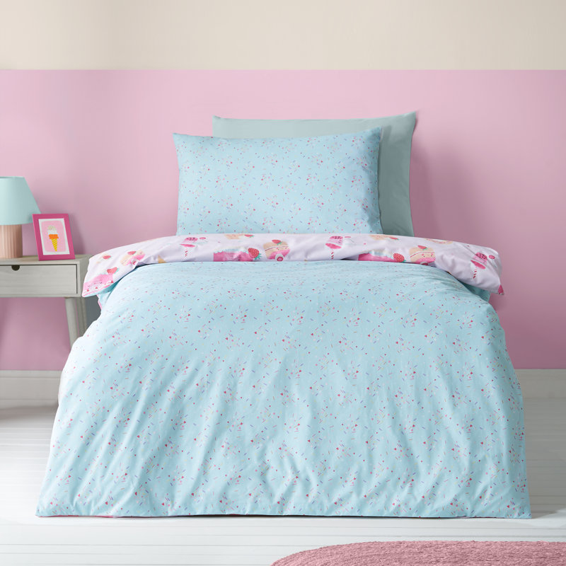 Fruity Friends Reversible Duvet Cover Set, Single Duvet Cover + 1 Standard Pillowcase