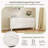 38" TV Stand for 44-Inch TV with DrawersEngraved Media Console Cabinet White