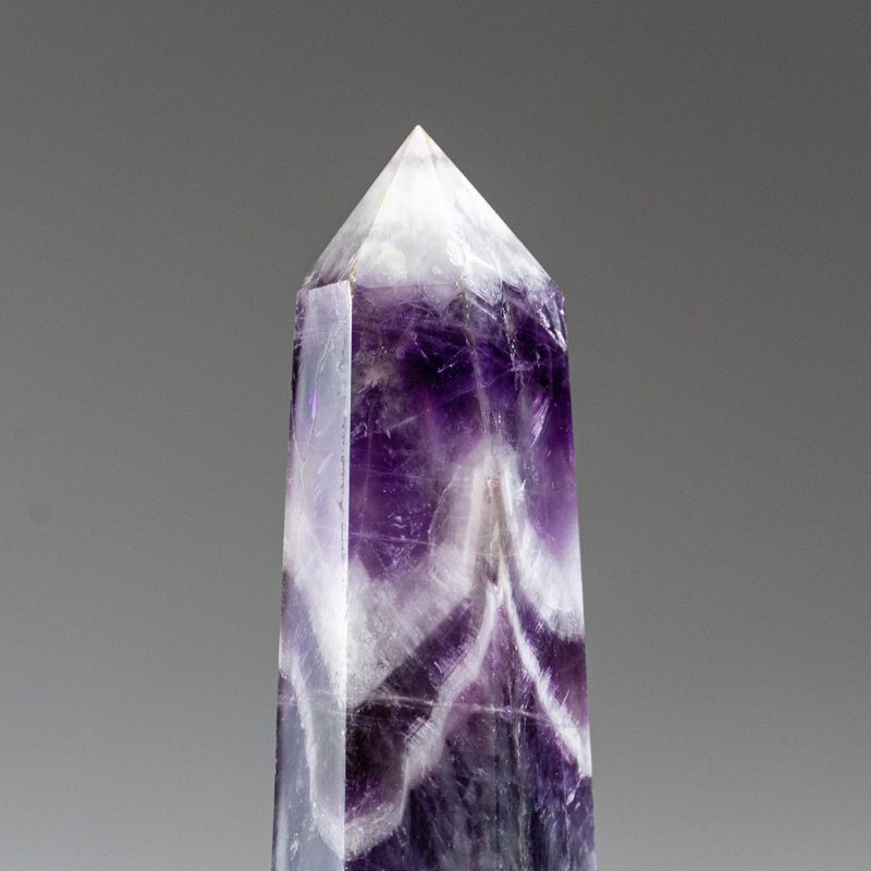 Polished Chevron Amethyst Point from Brazil (0.25 lbs)