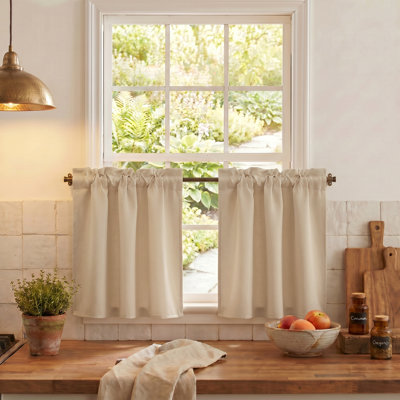 Cantonnière en polyester occultant avec passe-tringle