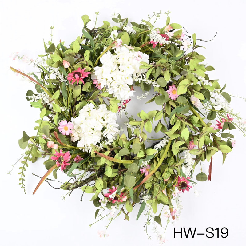 26" Spring Summer Berry Hydrangea Wreath For Front Door