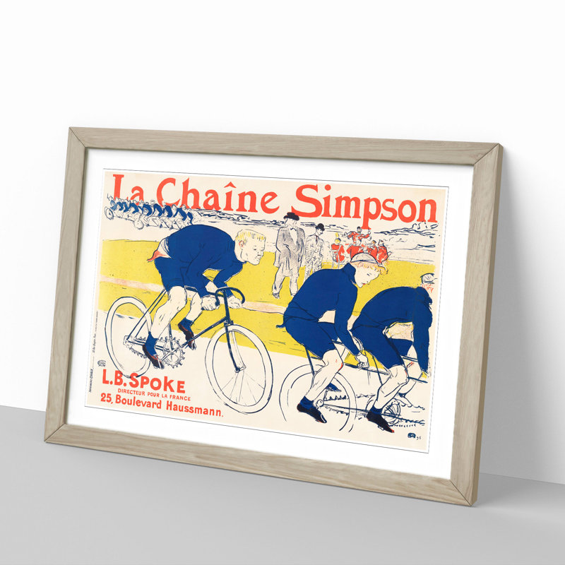 The Simpson Chain by Henri de Toulouse-Lautrec - Framed Print, 27cm H x 36cm W x 2cm D, Oak Framed