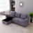 Blatnice 91" Wide Velvet Reversible Sleeper Sofa & Chaise with Storage-258707108-258707109