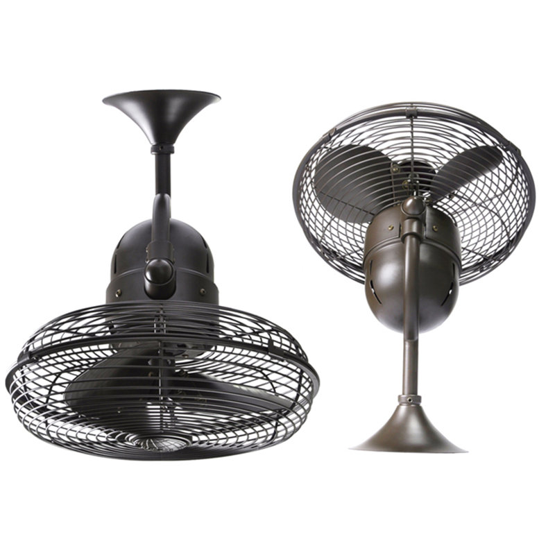 13" Oscillating Wall Mounted Fan, Textured Bronze