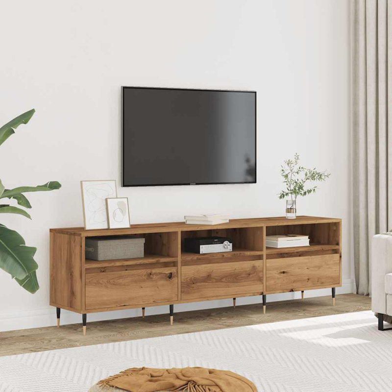 Huchinson TV Stand for TVs up to 65", Wood Oak