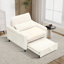Chaise d'appoint convertible rembourrée en velours côtelé-1488344175