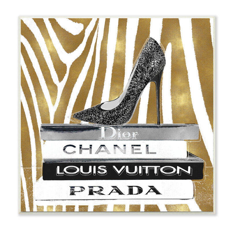 Imprimé zébré doré Fashion, Plaque murale, H 12 po x l 12 po x P 0,5 po