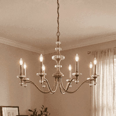  Champlain 8-Light Chandelier in Warm Brass