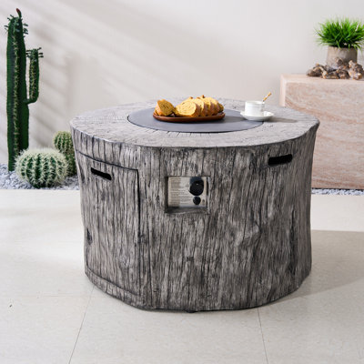 Devlynn Round Inorganic Mineral Powders Propane Smokeless Fire Pit Table with Hidden Fuel Tank