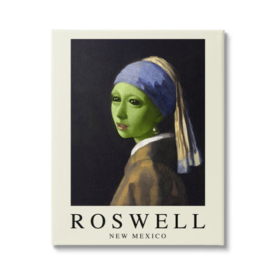 «Funny Alien Girl Roswell», impression sur toile