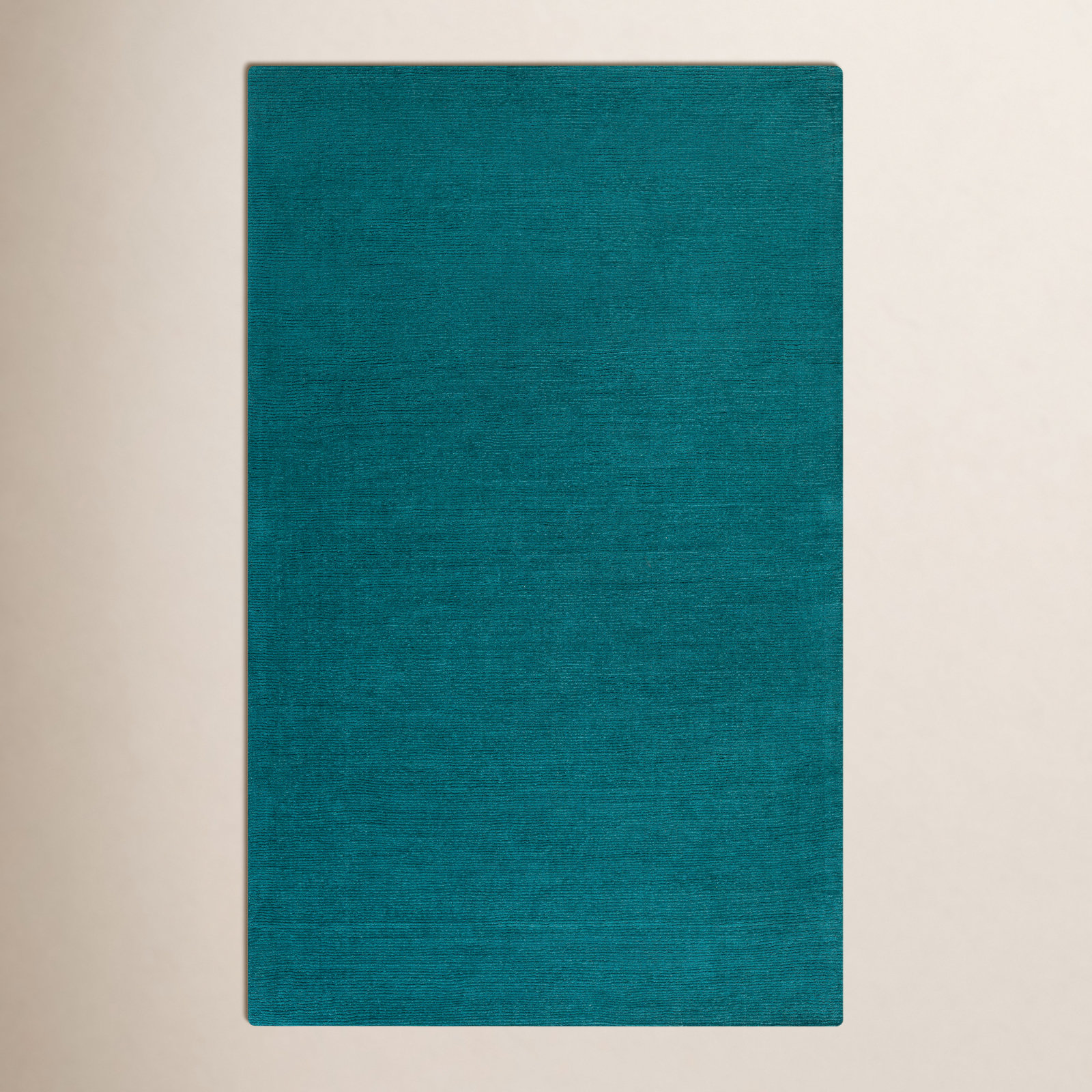 Girton Teal Hand-Woven Wool Rug, Rectangle 8' x 11'