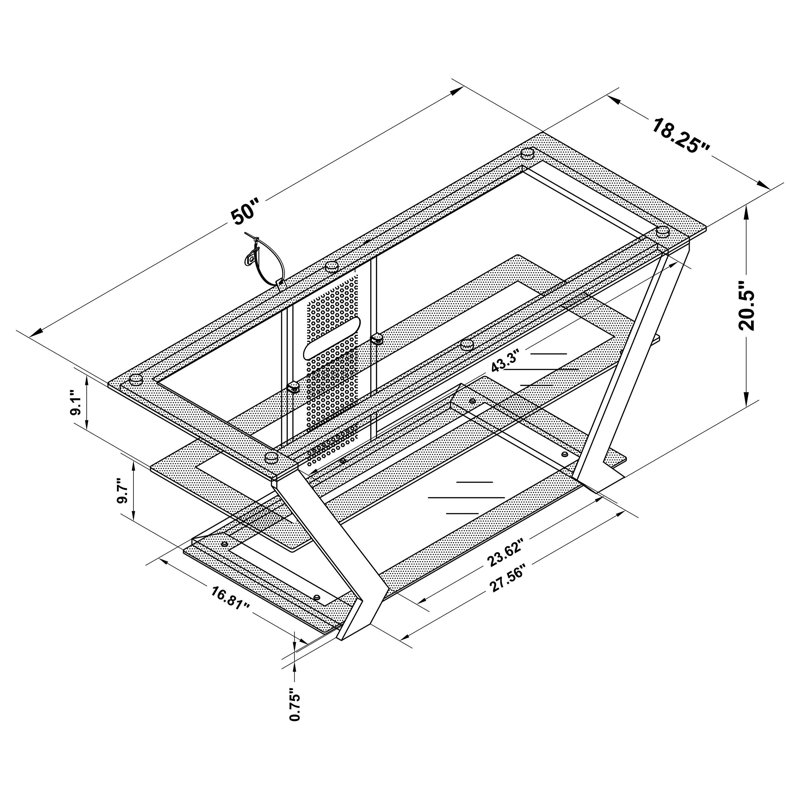 Primera 2-tier TV Console