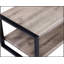 Ensemble de salon contemporain 3 pièces avec table basse rectangulaire et 2 tables de bout carrées, meubles en bois brun rustique et noir