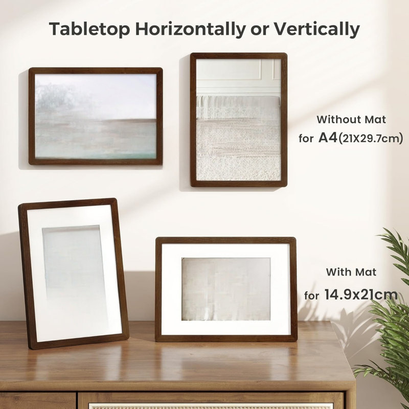 Solid Wood Single Picture Frame - Frames Included: 1, Brown