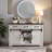 Jaretsy Farmhouse Buffet Cabinet, 53.5” Sideboard Cabinet with 3 Drawers, Coffee Bar for Dining-328474207