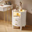 Table de chevet 2 tiroirs avec lumière DEL, table d'appoint moderne avec plateau en verre