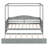  Twin Canopy Daybed with Twin Trundle, Solid Wood Frame, Gray-1407923475